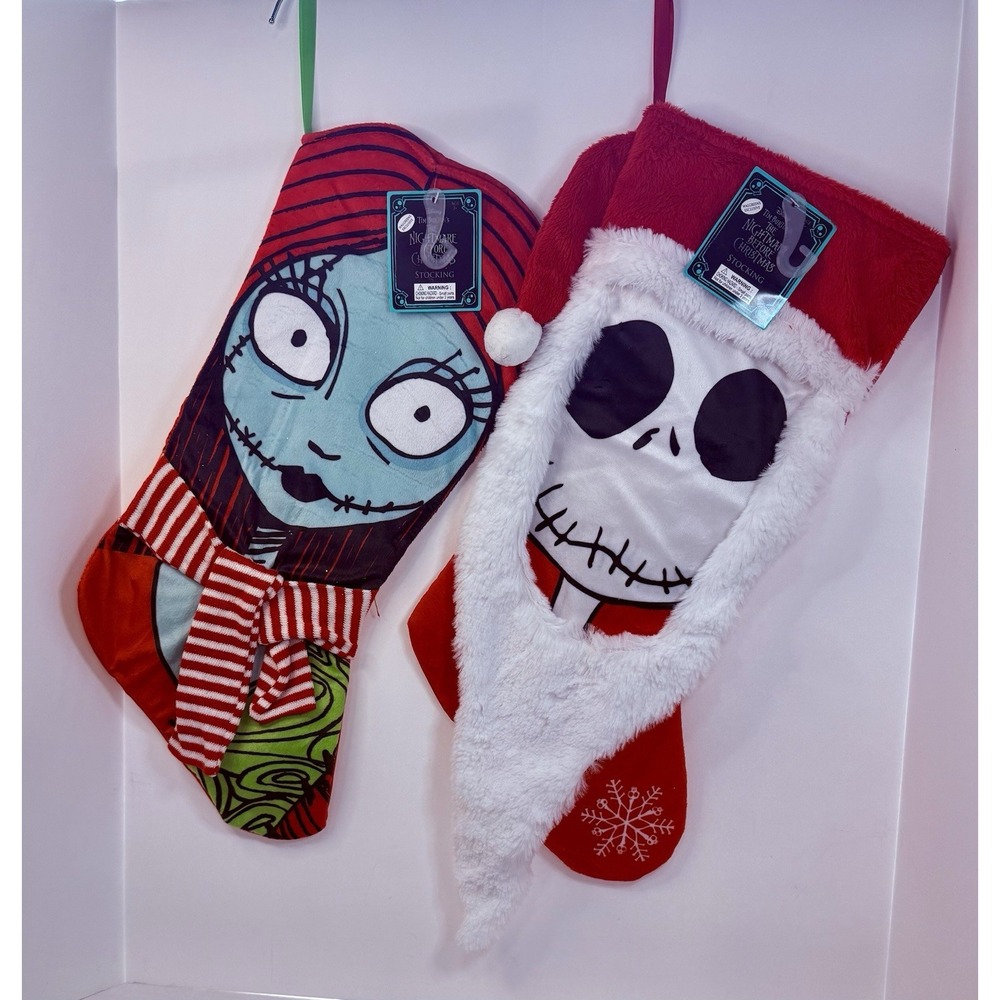 Disney Nightmare Before Christmas Stockings‎ Set Jack Skellington Sally 19" NEW